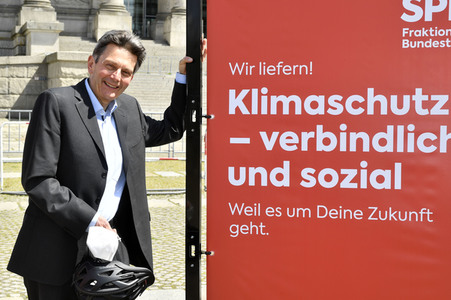 Fototermin der SPD zur sozialdemokratischen Erfolgsbilanz in Berlin