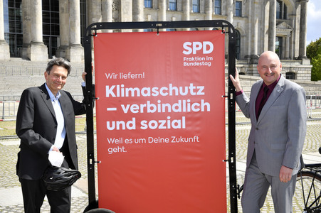 Fototermin der SPD zur sozialdemokratischen Erfolgsbilanz in Berlin