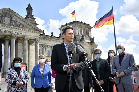 Fototermin der SPD zur sozialdemokratischen Erfolgsbilanz in Berlin