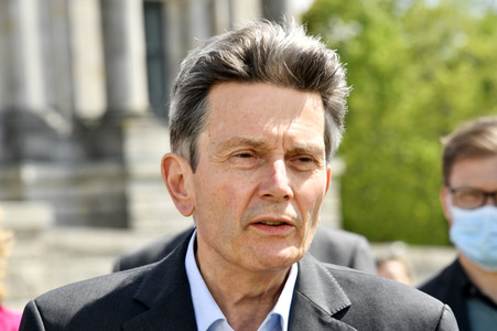 Fototermin der SPD zur sozialdemokratischen Erfolgsbilanz in Berlin