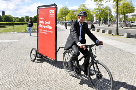 Fototermin der SPD zur sozialdemokratischen Erfolgsbilanz in Berlin