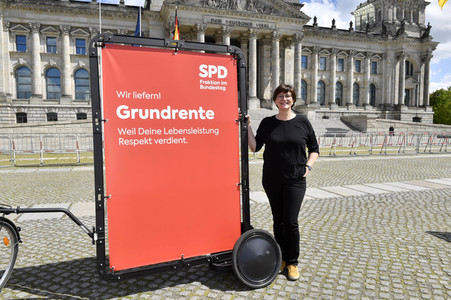 Fototermin der SPD zur sozialdemokratischen Erfolgsbilanz in Berlin