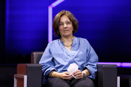 Gerald Knaus, Isabel Schayani und Jean Asselborn auf der lit.Cologne 2021 in Köln