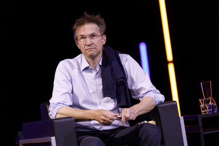 Gerald Knaus, Isabel Schayani und Jean Asselborn auf der lit.Cologne 2021 in Köln