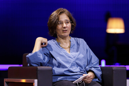 Gerald Knaus, Isabel Schayani und Jean Asselborn auf der lit.Cologne 2021 in Köln