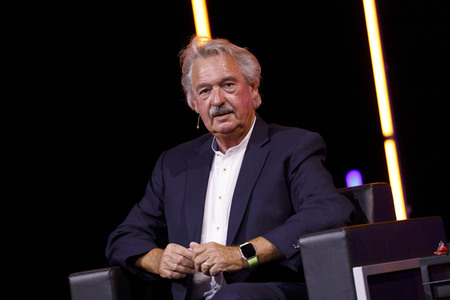 Gerald Knaus, Isabel Schayani und Jean Asselborn auf der lit.Cologne 2021 in Köln