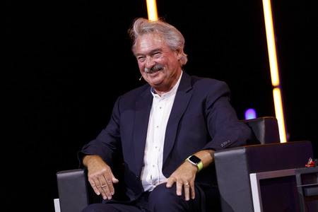 Gerald Knaus, Isabel Schayani und Jean Asselborn auf der lit.Cologne 2021 in Köln