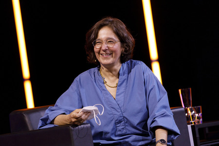 Gerald Knaus, Isabel Schayani und Jean Asselborn auf der lit.Cologne 2021 in Köln