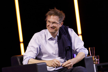 Gerald Knaus, Isabel Schayani und Jean Asselborn auf der lit.Cologne 2021 in Köln