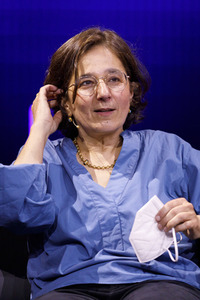 Gerald Knaus, Isabel Schayani und Jean Asselborn auf der lit.Cologne 2021 in Köln