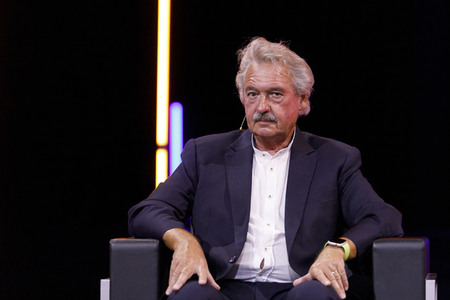 Gerald Knaus, Isabel Schayani und Jean Asselborn auf der lit.Cologne 2021 in Köln