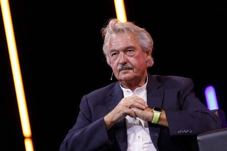 Gerald Knaus, Isabel Schayani und Jean Asselborn auf der lit.Cologne 2021 in Köln