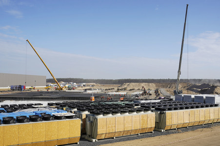 Baustelle der Tesla Gigafactory 4 in Grünheide