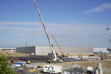 Baustelle der Tesla Gigafactory 4 in Grünheide