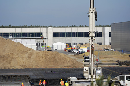 Baustelle der Tesla Gigafactory 4 in Grünheide