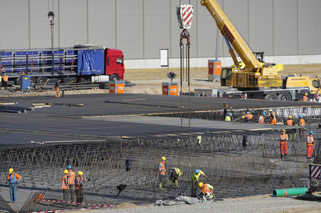 Baustelle der Tesla Gigafactory 4 in Grünheide