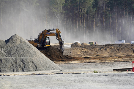 Baustelle der Tesla Gigafactory 4 in Grünheide