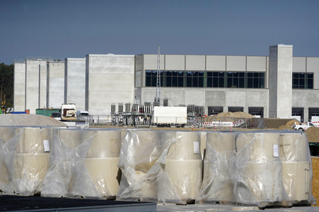Baustelle der Tesla Gigafactory 4 in Grünheide