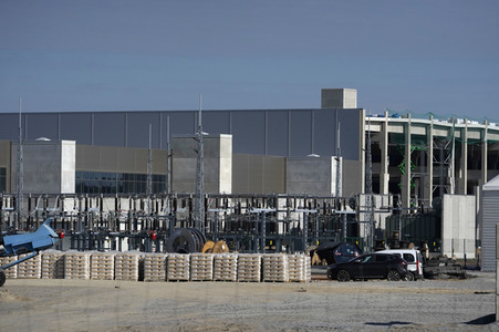 Baustelle der Tesla Gigafactory 4 in Grünheide