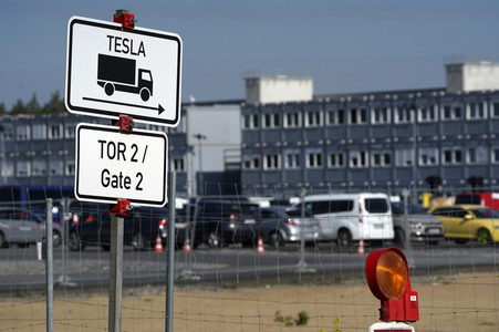 Baustelle der Tesla Gigafactory 4 in Grünheide