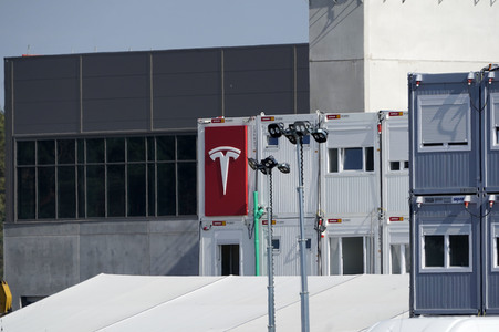 Baustelle der Tesla Gigafactory 4 in Grünheide