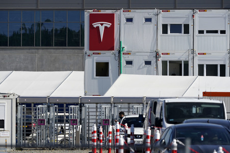 Baustelle der Tesla Gigafactory 4 in Grünheide