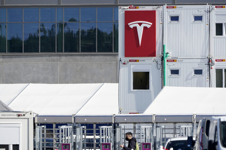 Baustelle der Tesla Gigafactory 4 in Grünheide