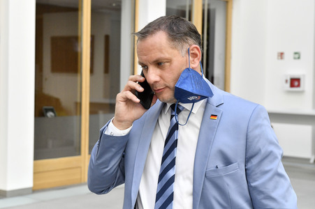 Ankunft zur AfD Pressekonferenz zur Landtagswahl in Sachsen-Anhalt in Berlin