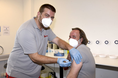 Impfzentrum der Johanniter in Oberhaching