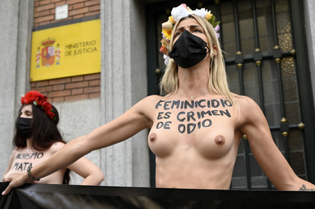 Femen Protest für die Freilassung von Juana Rivas in Madrid