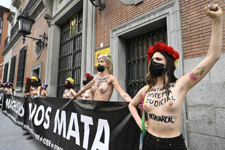Femen Protest für die Freilassung von Juana Rivas in Madrid