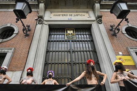 Femen Protest für die Freilassung von Juana Rivas in Madrid