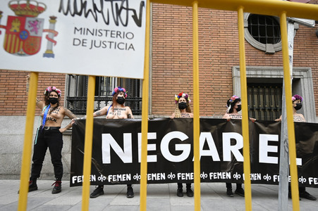 Femen Protest für die Freilassung von Juana Rivas in Madrid