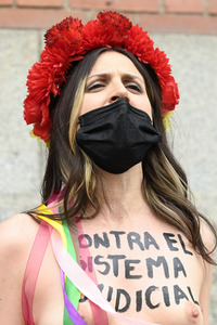 Femen Protest für die Freilassung von Juana Rivas in Madrid