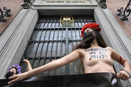 Femen Protest für die Freilassung von Juana Rivas in Madrid