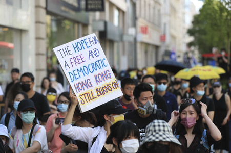 Kundgebung zum 2. Jahrestag des Beginns der Honkong-Proteste in London