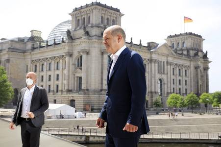 Fototermin mit dem SPD-Kanzlerkandidaten Olaf Scholz in Berlin
