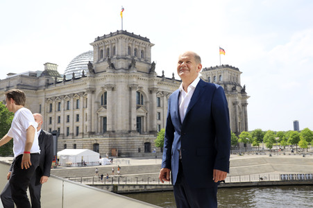 Fototermin mit dem SPD-Kanzlerkandidaten Olaf Scholz in Berlin