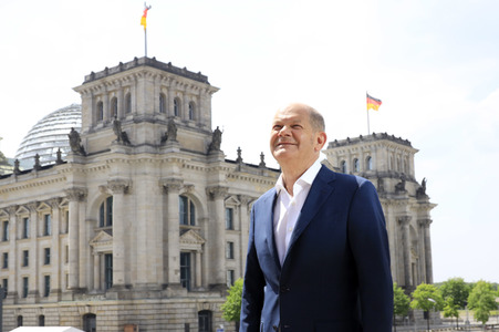 Fototermin mit dem SPD-Kanzlerkandidaten Olaf Scholz in Berlin