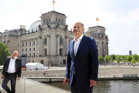 Fototermin mit dem SPD-Kanzlerkandidaten Olaf Scholz in Berlin