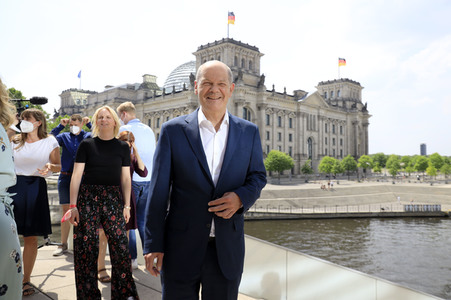 Fototermin mit dem SPD-Kanzlerkandidaten Olaf Scholz in Berlin
