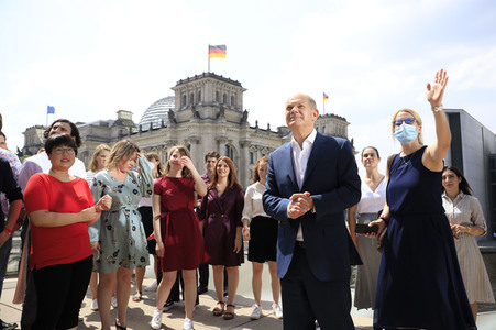 Fototermin mit dem SPD-Kanzlerkandidaten Olaf Scholz in Berlin