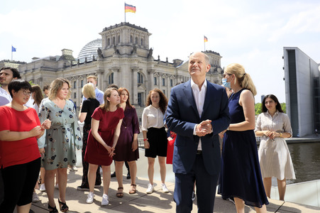 Fototermin mit dem SPD-Kanzlerkandidaten Olaf Scholz in Berlin