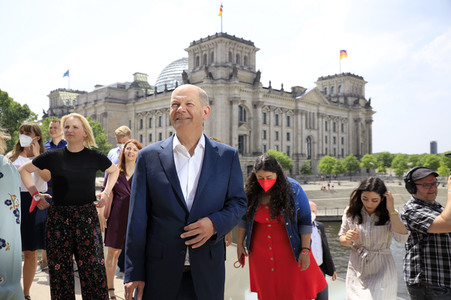 Fototermin mit dem SPD-Kanzlerkandidaten Olaf Scholz in Berlin