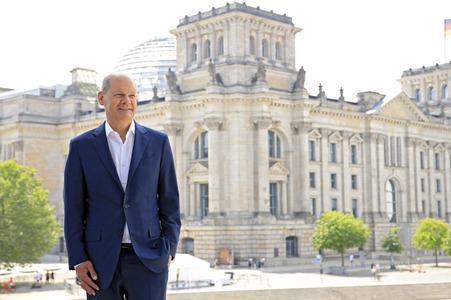 Fototermin mit dem SPD-Kanzlerkandidaten Olaf Scholz in Berlin