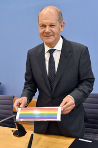 Pressekonferenz mit Olaf Scholz in Berlin