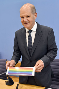 Pressekonferenz mit Olaf Scholz in Berlin