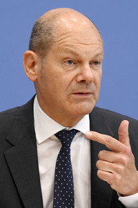 Pressekonferenz mit Olaf Scholz in Berlin
