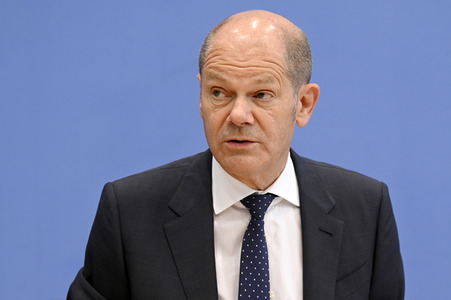 Pressekonferenz mit Olaf Scholz in Berlin