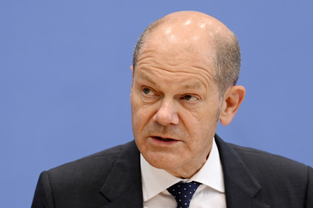 Pressekonferenz mit Olaf Scholz in Berlin